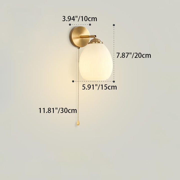 Traditional Dome Glass Rotatable Wall Sconce