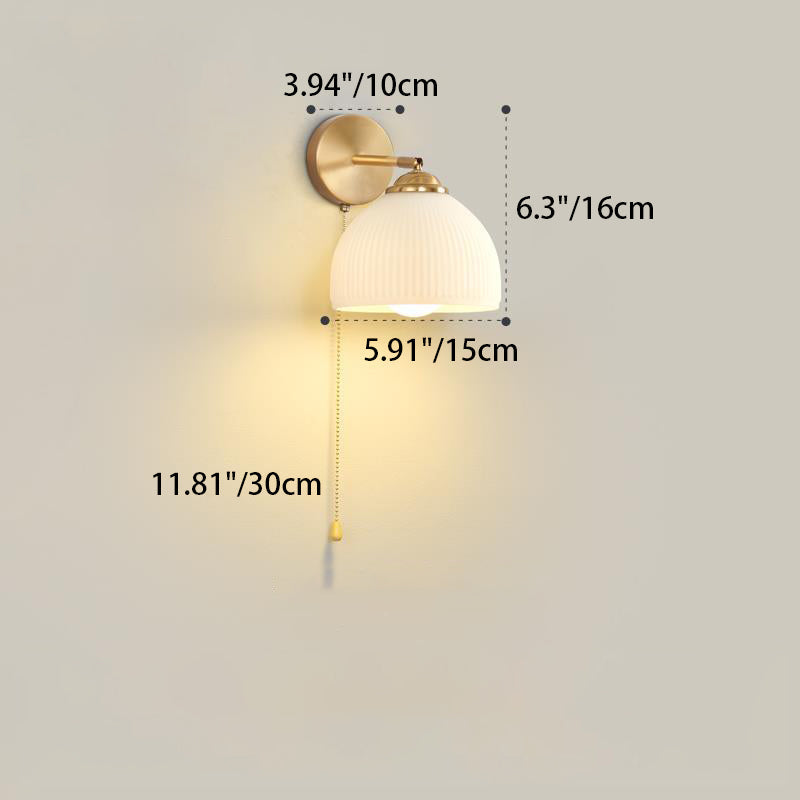 Traditional Dome Glass Rotatable Wall Sconce