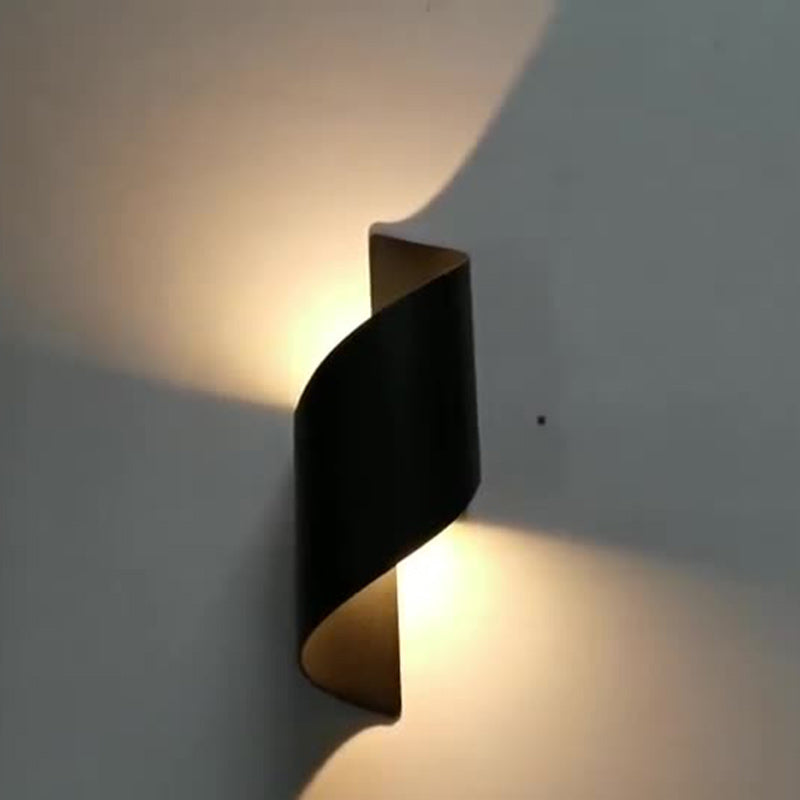 Minimalist Spiral Aluminum Waterproof LED Wall Sconce