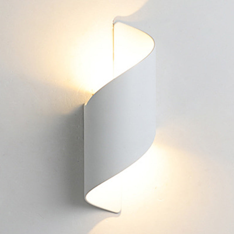 Minimalist Spiral Aluminum Waterproof LED Wall Sconce