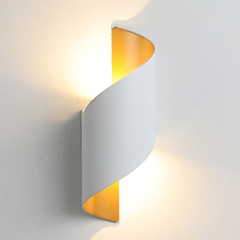 Minimalist Spiral Aluminum Waterproof LED Wall Sconce