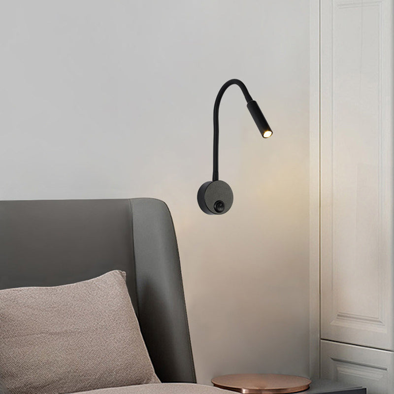 Minimalist Round Iron LED Reading Wall Light