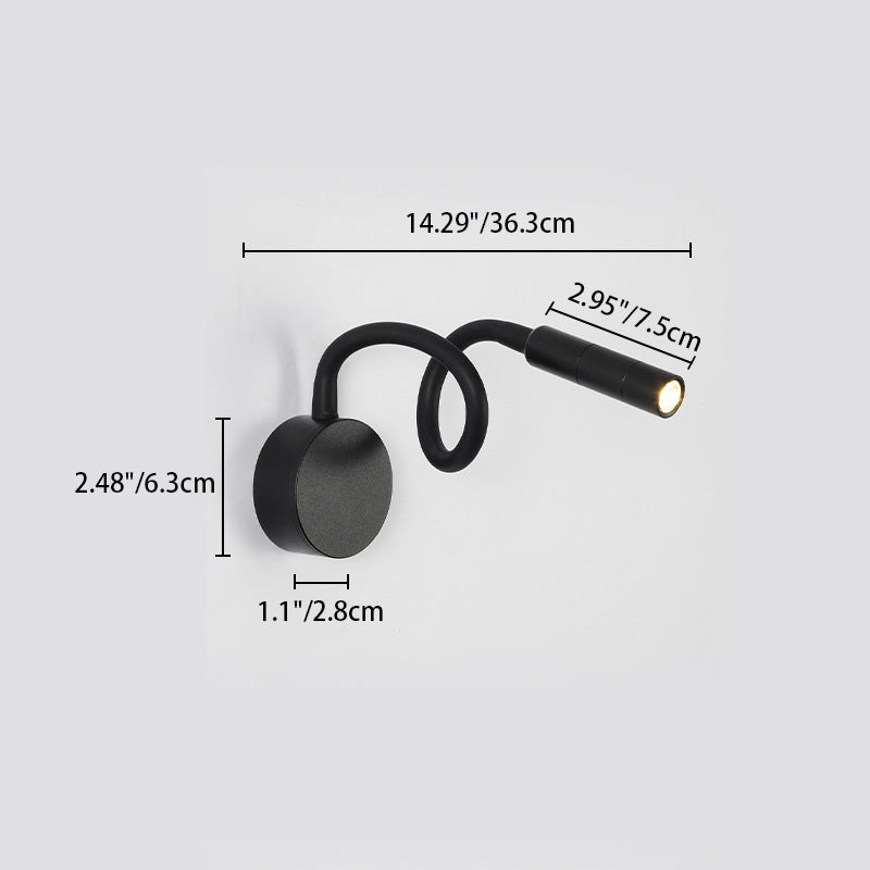 Minimalist Round Iron LED Reading Wall Light