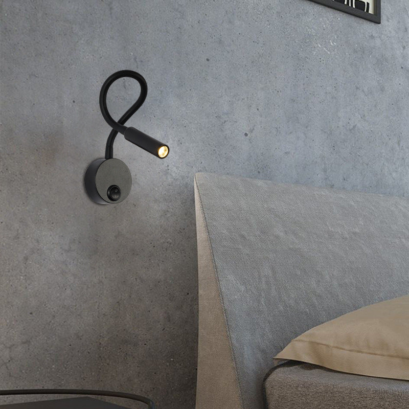 Minimalist Round Iron LED Reading Wall Light