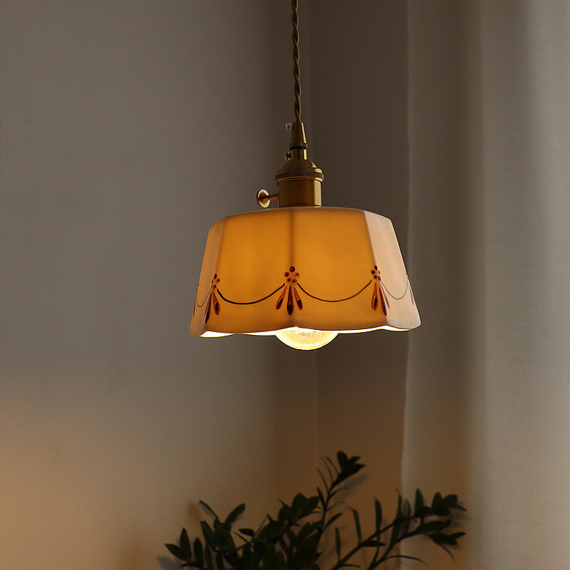 Traditional Round Ceramic Pendant Light