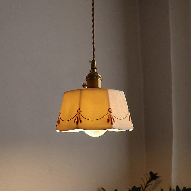 Traditional Round Ceramic Pendant Light