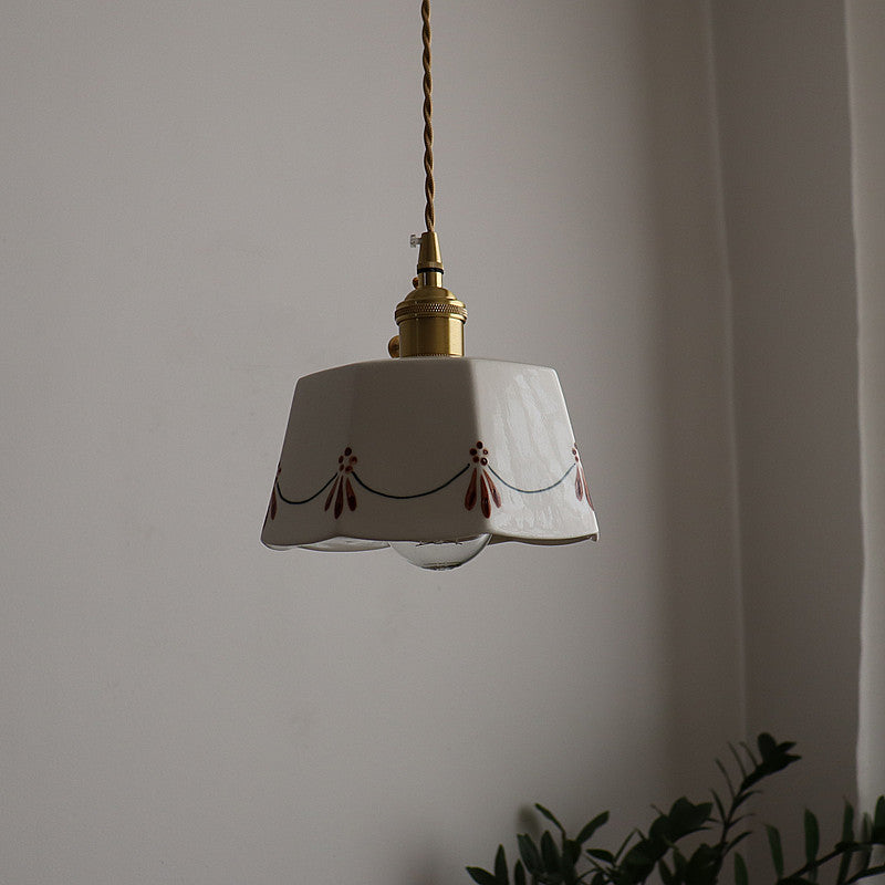 Traditional Round Ceramic Pendant Light