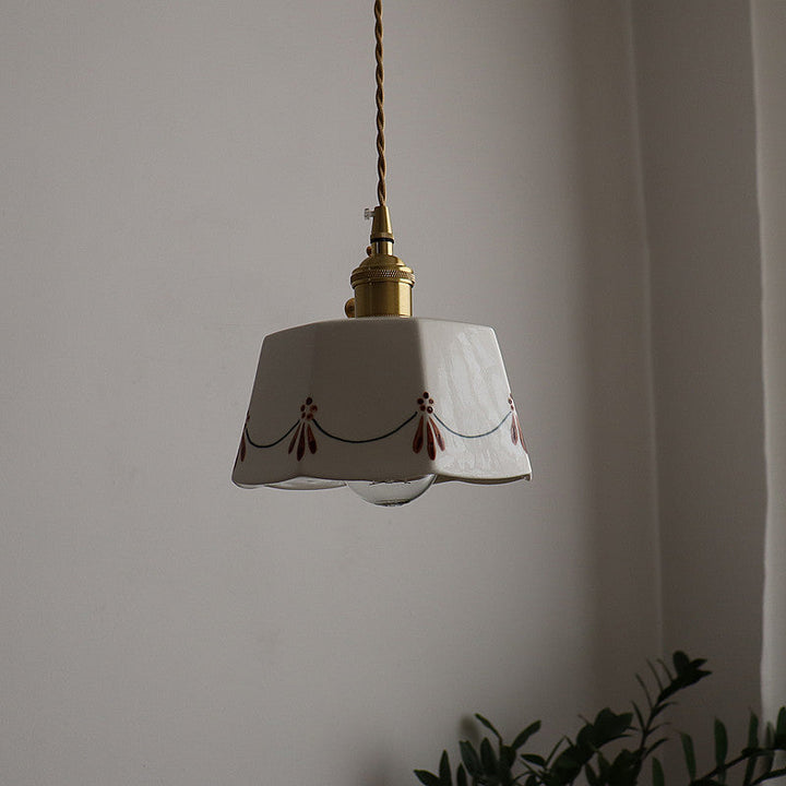 Traditional Round Ceramic Pendant Light