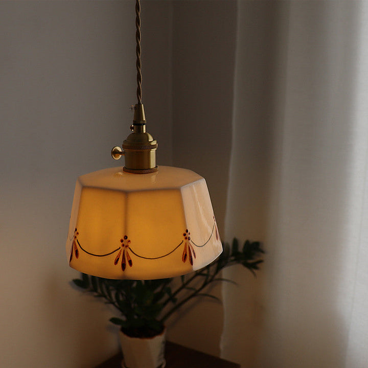 Traditional Round Ceramic Pendant Light