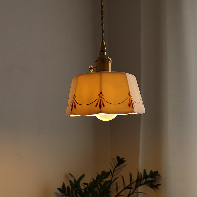Traditional Round Ceramic Pendant Light