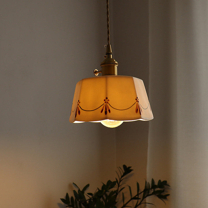 Traditional Round Ceramic Pendant Light