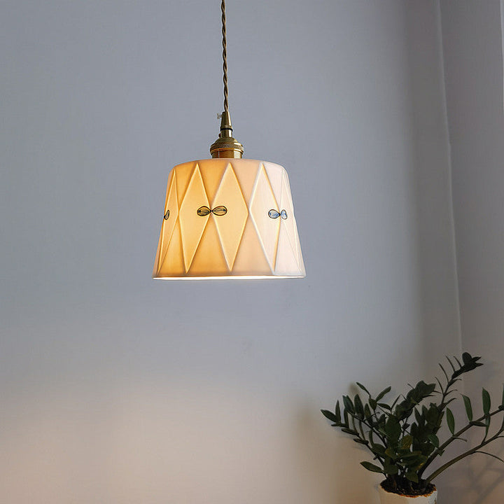 Traditional Round Ceramic Pendant Light