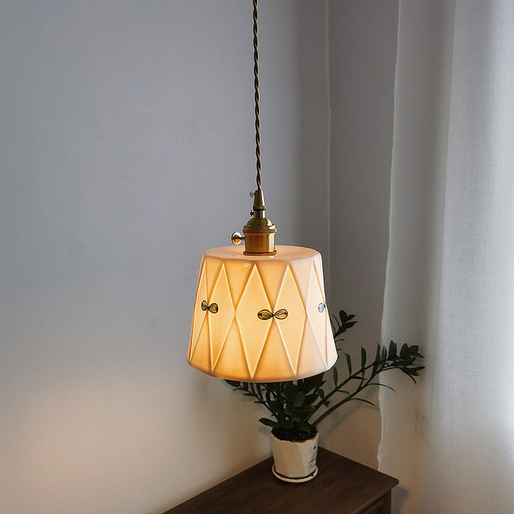 Traditional Round Ceramic Pendant Light