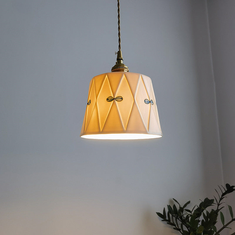 Traditional Round Ceramic Pendant Light