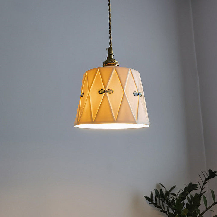 Traditional Round Ceramic Pendant Light