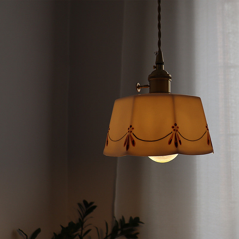 Traditional Round Ceramic Pendant Light