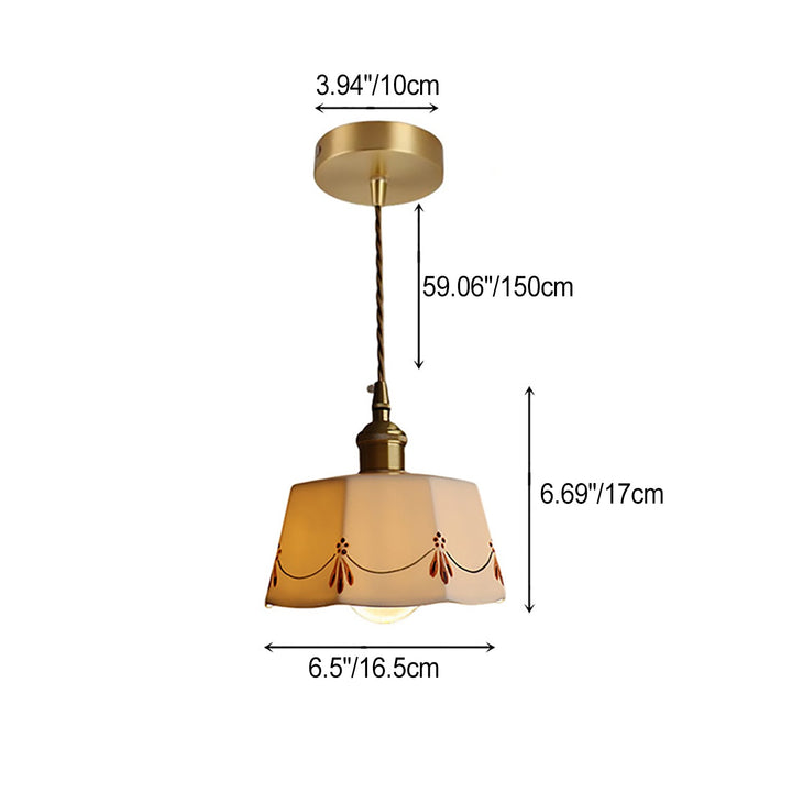 Traditional Round Ceramic Pendant Light