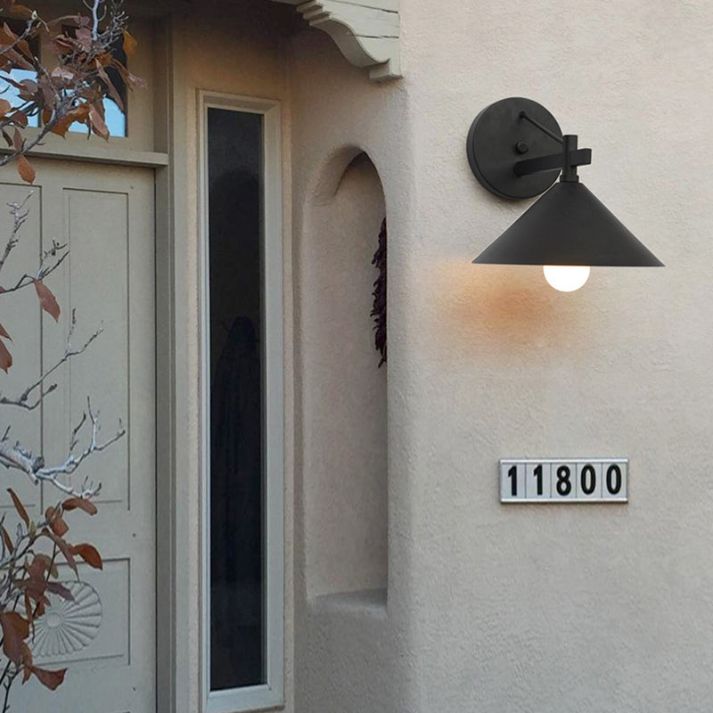 Contemporary Geometric Iron Waterproof Outdoor Wall Light
