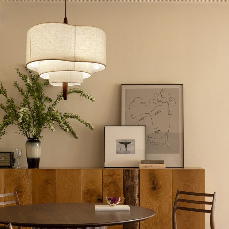 Traditional Solid Wood 3-Light Pendant Light