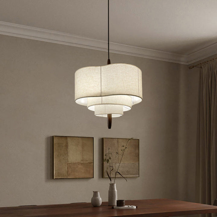 Traditional Solid Wood 3-Light Pendant Light