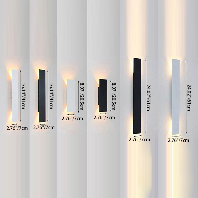 Long Minimalist Aluminum Waterproof LED Wall Sconce