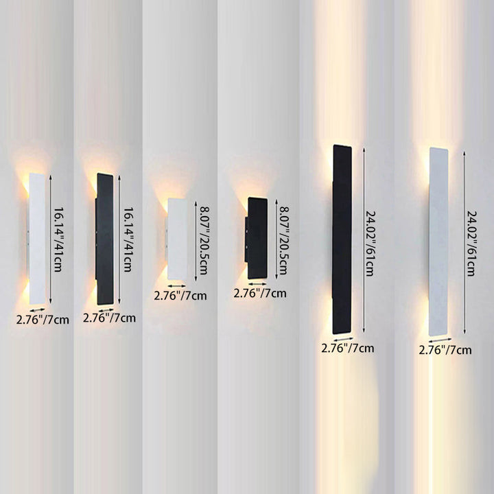 Long Minimalist Aluminum Waterproof LED Wall Sconce