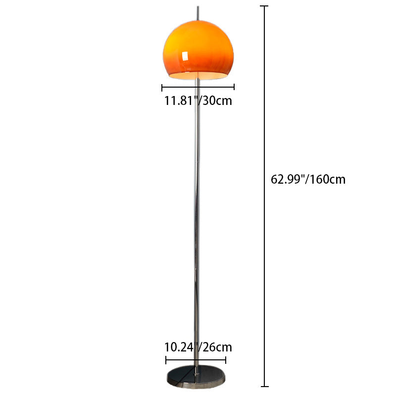Mid-Century Round Acrylic 2-Light Floor Lamp