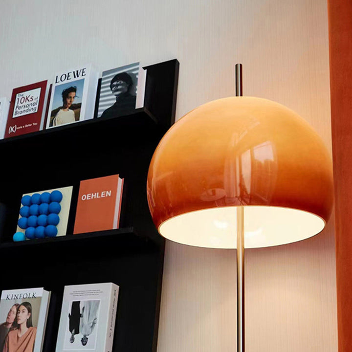 Mid-Century Round Acrylic 2-Light Floor Lamp
