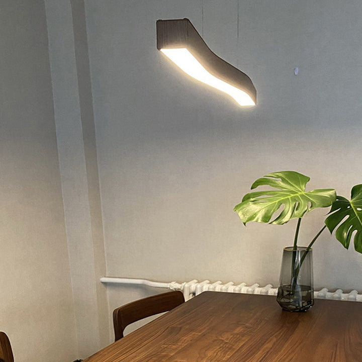 Minimalist Rectangular Wood LED Chandelier