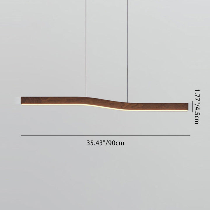 Minimalist Rectangular Wood LED Chandelier