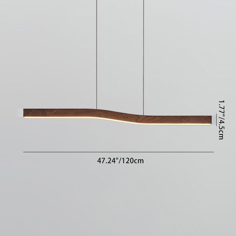 Minimalist Rectangular Wood LED Chandelier
