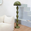 Contemporary Scandinavian Cream Mushroom Semi-circle Iron 1-Light Standing Floor Lamp For Living Room