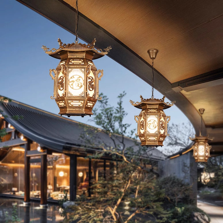 Traditional Lantern Aluminum Pendant Light