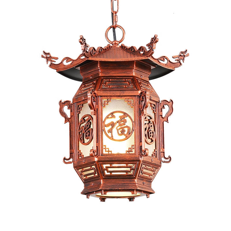 Traditional Lantern Aluminum Pendant Light