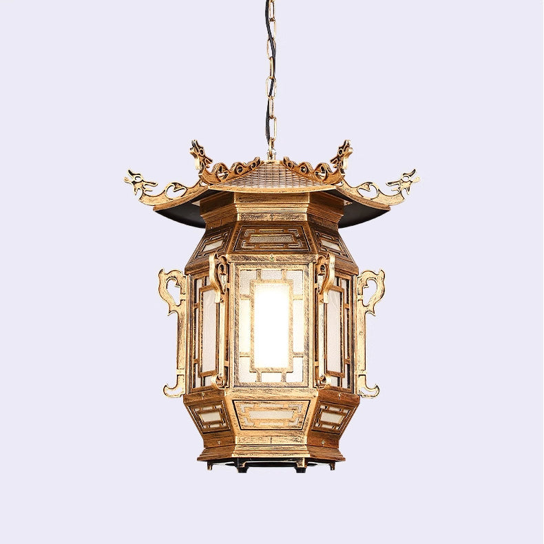 Traditional Lantern Aluminum Pendant Light