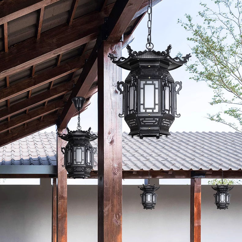 Traditional Lantern Aluminum Pendant Light
