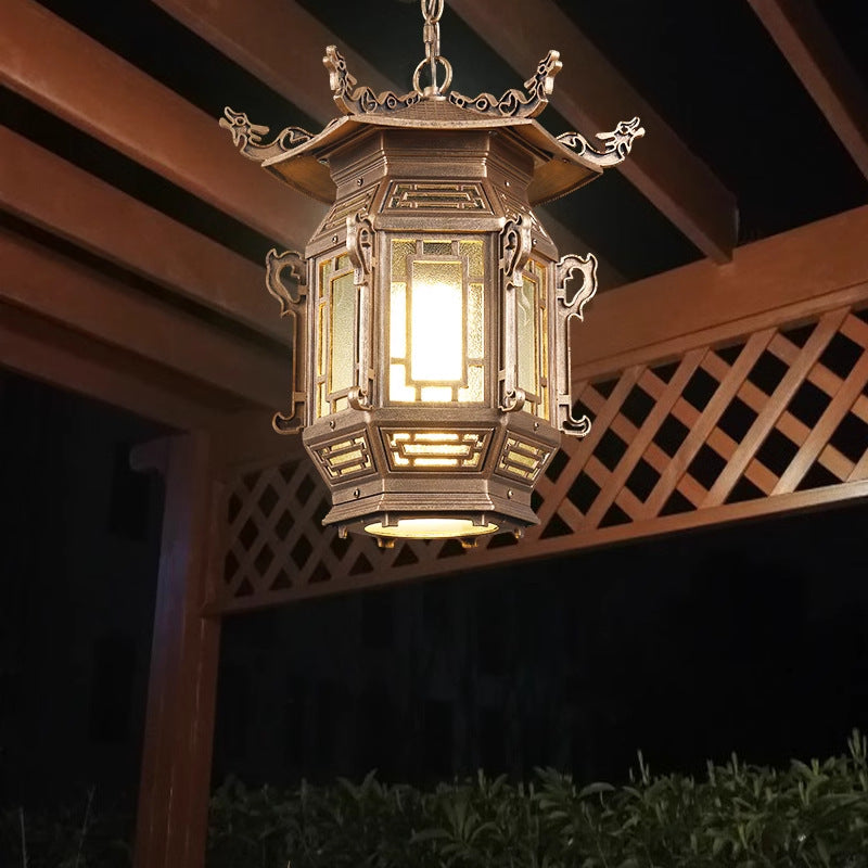 Traditional Lantern Aluminum Pendant Light