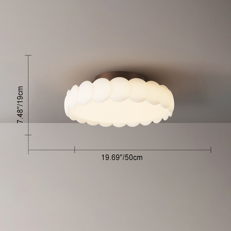 Traditional Round Iron LED Semi-Flush Ceiling Light