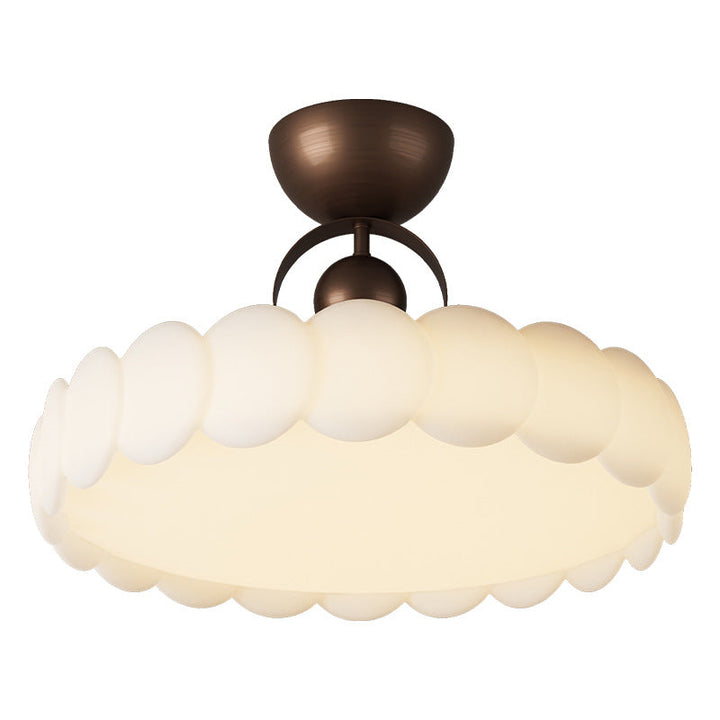 Traditional Round Iron LED Semi-Flush Ceiling Light