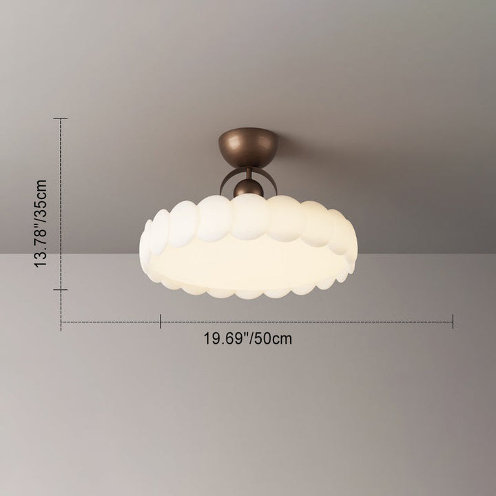 Traditional Round Iron LED Semi-Flush Ceiling Light