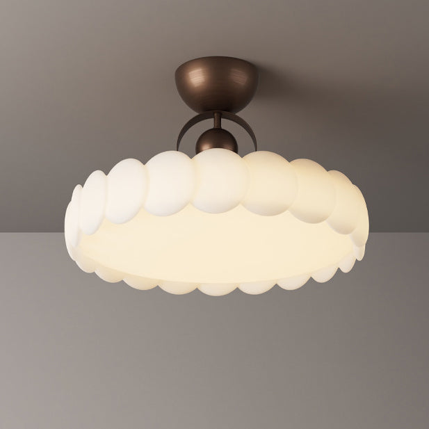 Traditional Round Iron LED Semi-Flush Ceiling Light
