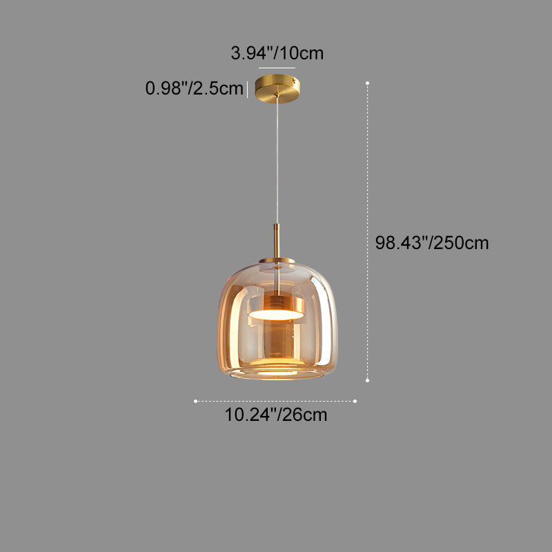 Nordic Cylinder Copper LED Pendant Light