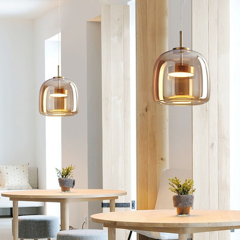 Nordic Cylinder Copper LED Pendant Light