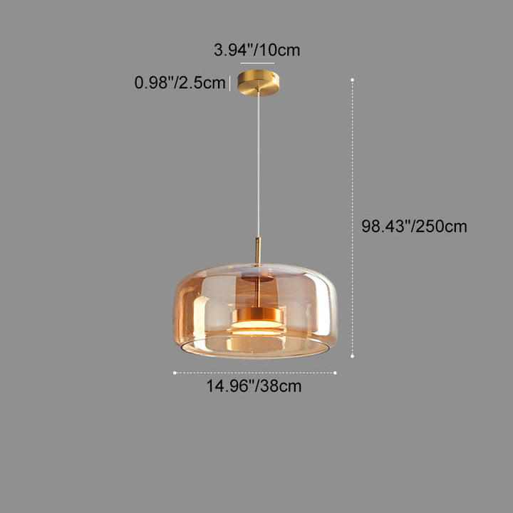 Nordic Cylinder Copper LED Pendant Light