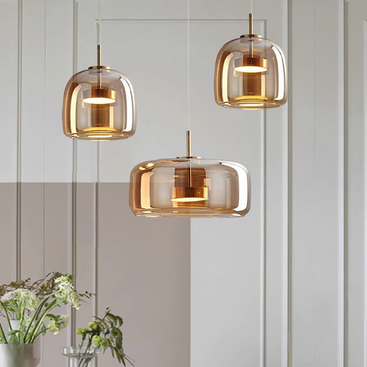 Nordic Cylinder Copper LED Pendant Light