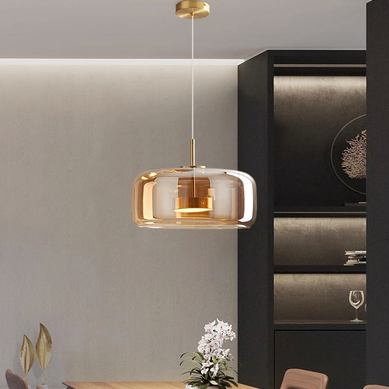 Nordic Cylinder Copper LED Pendant Light