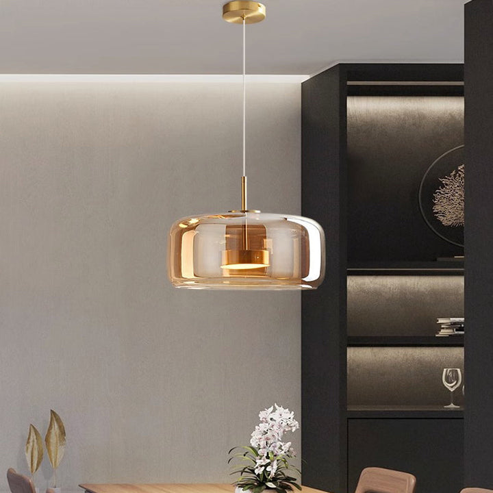 Nordic Cylinder Copper LED Pendant Light