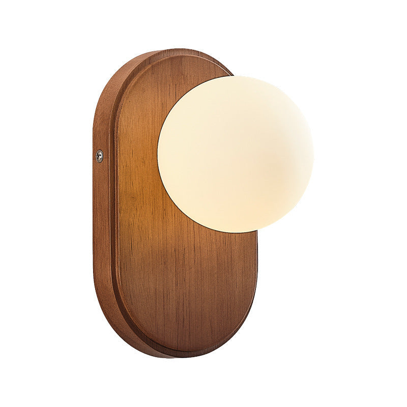 Japanese Traditional Round Glass Wall Sconce
