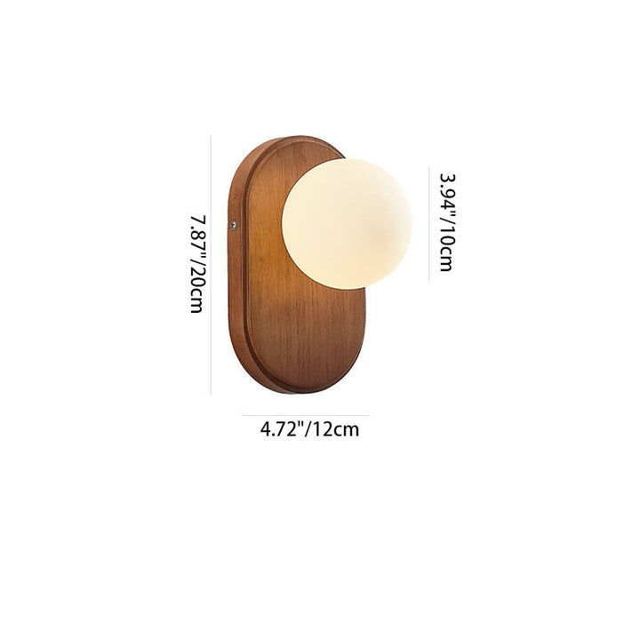 Japanese Traditional Round Glass Wall Sconce