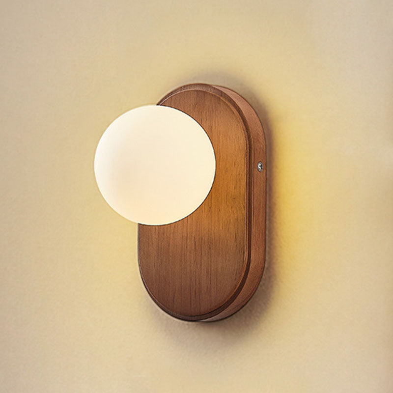 Japanese Traditional Round Glass Wall Sconce